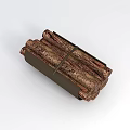 Technology Exhibition Hall Display Of Wooden Logs Strapped With Leather Belt