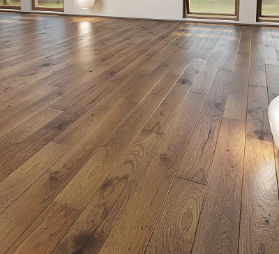 Natural Hardwood Flooring With Warm Grainy Texture And Glossy Surface Under Natural Light 3d model