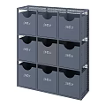 Metal Grid Storage Locker Unit With Numbered Compartments For Organizing Items 3d model