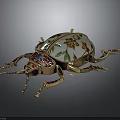 Colorful Enamel Beetle Shaped Decorative Furniture Ornament With Metal Body And Reflective Finish