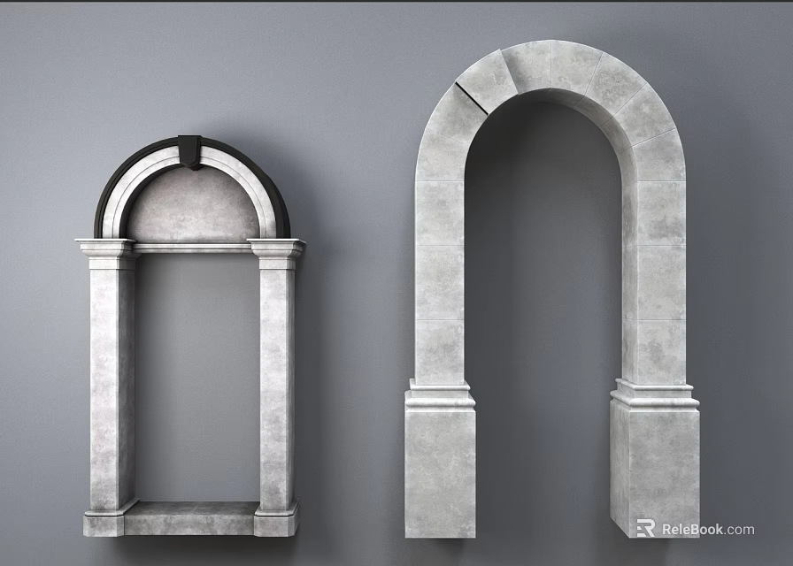 Classical Stone Door Arch Designs With Semicircular And Arched Decorative Frames 3d model