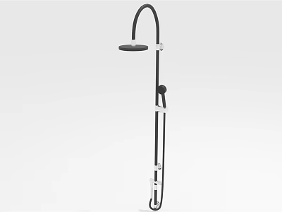 Modern Black Shower Head Design With Adjustable Arm And Fixed Spray Nozzle 3d model