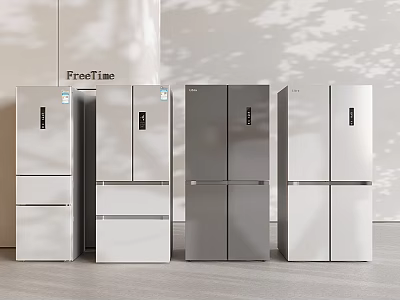 Modern refrigerator double door refrigerator smart refrigerator 3d model
