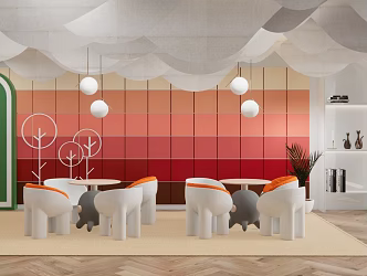 Modern Kindergarten Furniture 3d model