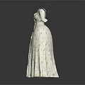 Elegant Vintage White Dress With Short Sleeves Floral Pattern Ruffles And Full Skirt Design