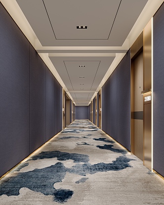 New Chinese Aisle Hotel Aisle 3d model