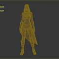 Woman In Black Hooded Fitted Outfit With Long Boots And Cloak Design