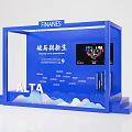 Blue Display Structure Photo Spot With FINANES ALTA And Working Group 9 Wave Decorations