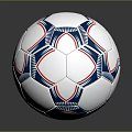 White Blue Red Patterned Soccer Ball With Traditional Sports Equipment Design