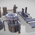 INDUSTRIAL LOFT PLANT REFINERY CHEMICAL STORAGE TANK REACTOR 3d model