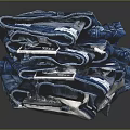 Stacked Pile Of Blue Denim Jeans For Casual Everyday Fashion Wear