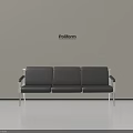 Modern Black Three Seater Public Chair With Metal Frame By Poliform Indoor Design