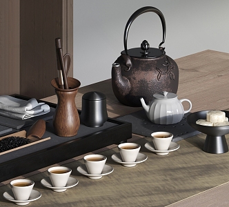 Tea Set Combination 3d model