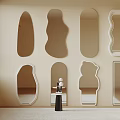 modern mirror full-length mirror floor mirror shaped mirror irregular mirror 3d model