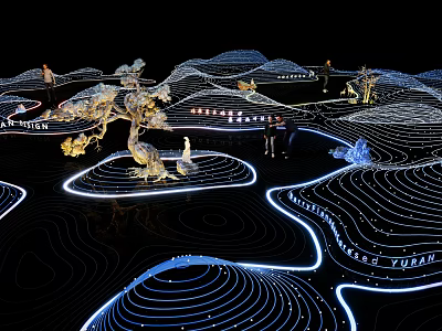 Lighting Exhibition Hall Zen Space Science and Technology Exhibition Hall Landscape Space 3d model