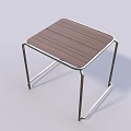 Modern Simple Coffee Table With Wooden Striped Tabletop And Metal Frame