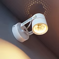 Modern White Adjustable Wall Lamp With Rotatable Head And Warm Illuminated Light 3d model