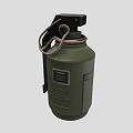 Military Olive Green Hand Grenade With Pull Ring Fuse And Metal Label