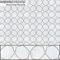 Geometric Marble Tile Component With Repeating Pattern Gold Lines And White Background