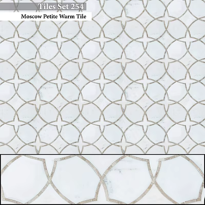 Geometric Marble Tile Component With Repeating Pattern Gold Lines And White Background 3d model