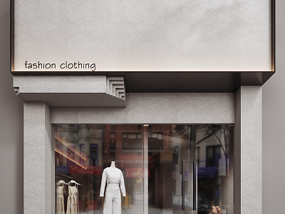 Modern Door Head Clothing Store Door Head Facade model