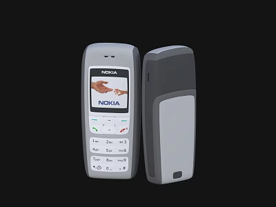 Nokia Classic Mobile Phone Front And Back View With Screen 3d model