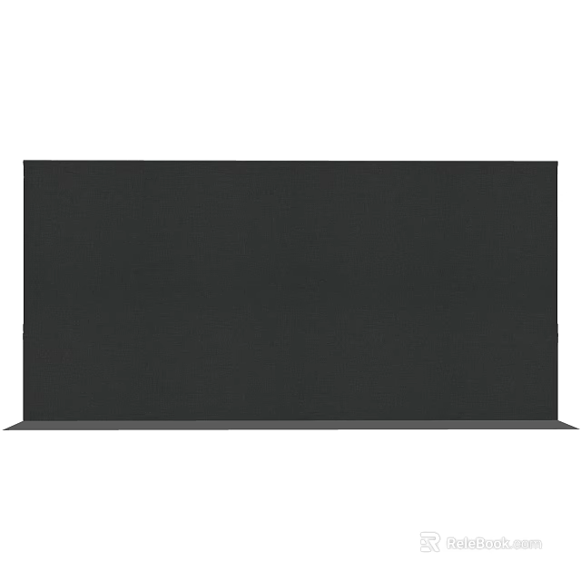 Black Modern Curtain For Home Interior With Simple Solid Color Design 3d model 