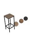 Black Metal Frame Modern Stool Design With Minimalist Structure For Home 3d model