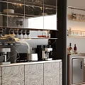 Elegant Modern Wine Cabinet With Glass Shelves And Marble Design Displaying Wine Bottles