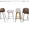 Modern Bar Stools In Different Styles And Colors For Home Kitchen 3d model