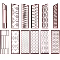 Stylish Room Dividers With Various Geometric Patterns And Decorative Designs 3d model
