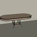 Oval Wooden Dining Table With Simple Design And Elegant Carved Legs