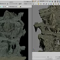 Intricate 3D Stone Mountain Structure With Winding Stairs And Cave Paths
