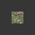 Scenic 3D Terrain Model With Green Vegetation And White Mountain Peaks