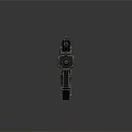Futuristic Sci-Fi Weapon With Metallic Tactical Design Red Grip And Barrel Details