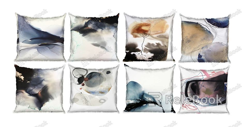 New Chinese Style Pillow Ink Painting Pillow Combination model