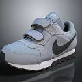 Nike Kids' Gray Casual Shoes With Velcro Straps Mesh Upper And Rubber Sole
