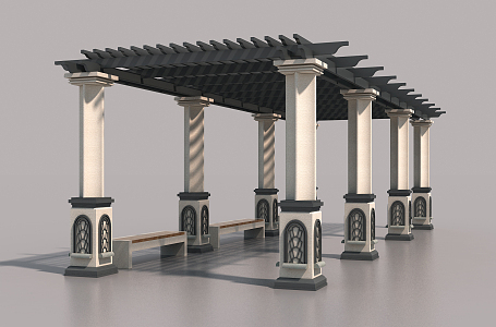 European-style gallery 3d model