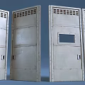 Vintage Storage Cabinets With Worn Design In Various Colors Arranged For
