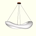 Curved Modern Pendant Light Emitting Soft Glowing White Light And Sleek Design
