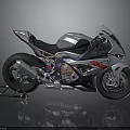 Sleek Silver BMW Motorcycle With Black Accents Red Stripes And Sporty Design