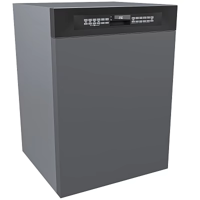 Modern Grey Upright Household Appliance With Sleek Stylish Exterior Design 3d model