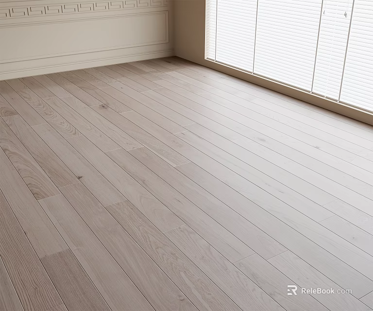 Light Toned Wooden Floor with Natural Knots and Grain in Bright Room Under Natural Light 3d model 