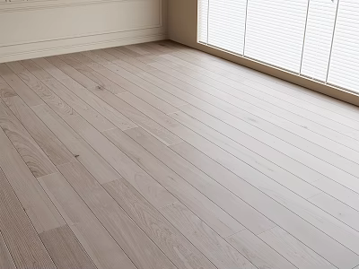 Light Toned Wooden Floor with Natural Knots and Grain in Bright Room Under Natural Light 3d model