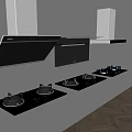 Modern Kitchen Appliances Range Hoods And Gas Stoves With Multiple Styles Light Walls Wooden Flooring