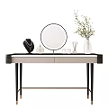 Modern Dressing Table Designs With Mirror Vase Drawers And Decorative Items 3d model