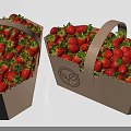 Fresh Ripe Strawberries Filled in Eco Friendly Paper Baskets for Market