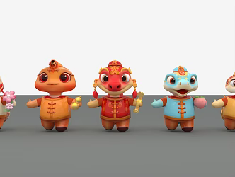Cartoon Year of the Snake Mascot 3d model