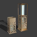 Decorative Outdoor Lights With Metal Hollow Design Transparent Shade And Different Heights
