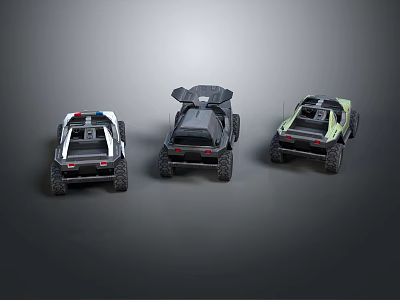 Electric Toy Cars Remote Control Different Styles Police And Off Road Vehicles 3d model